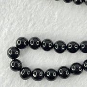 Natural Black Red Gold King Amber Beads Necklace 天然黑金翁王琥珀手链 24.02g 54cm 8.1 by 9.8mm 63 Beads - Huangs Jadeite and Jewelry Pte Ltd