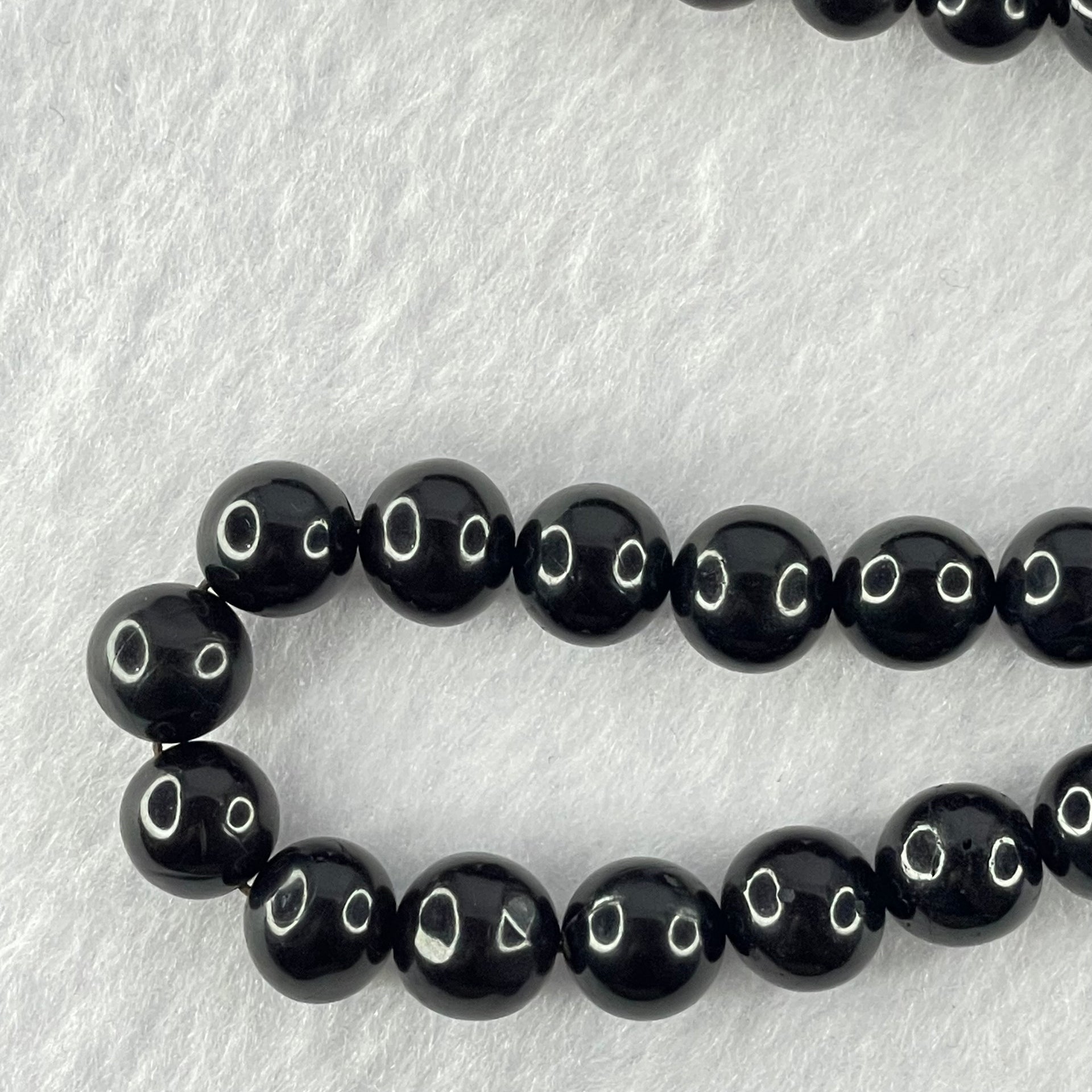 Natural Black Red Gold King Amber Beads Necklace 天然黑金翁王琥珀手链 24.02g 54cm 8.1 by 9.8mm 63 Beads - Huangs Jadeite and Jewelry Pte Ltd