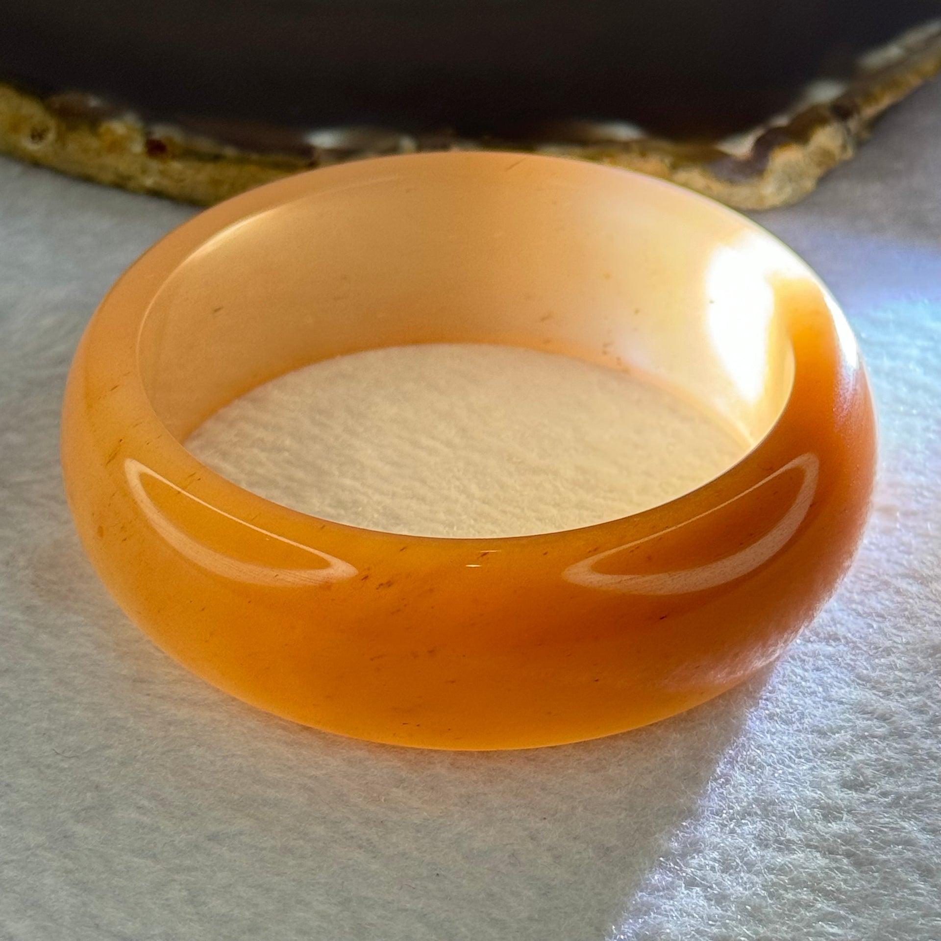 Beige Quartzite Jade Bangle 天山玉手镯 Internal Diameter 60.2mm 86.10g 21.8 by 8.8mm - Huangs Jadeite and Jewelry Pte Ltd