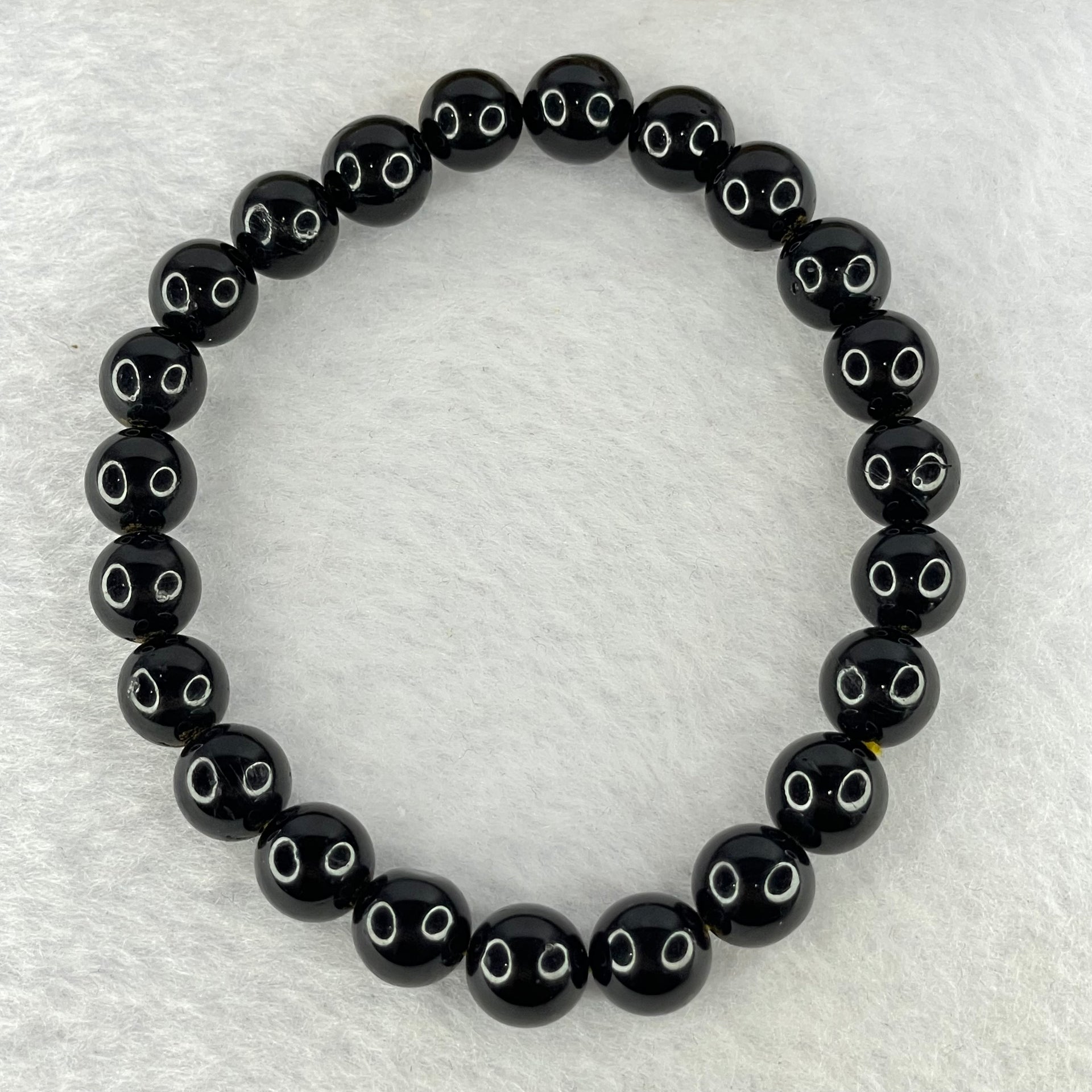 Natural Black Gold King Amber Beads Bracelet 天然黑金翁王琥珀手链 7.54g 16cm 8.5mm 23 Beads - Huangs Jadeite and Jewelry Pte Ltd