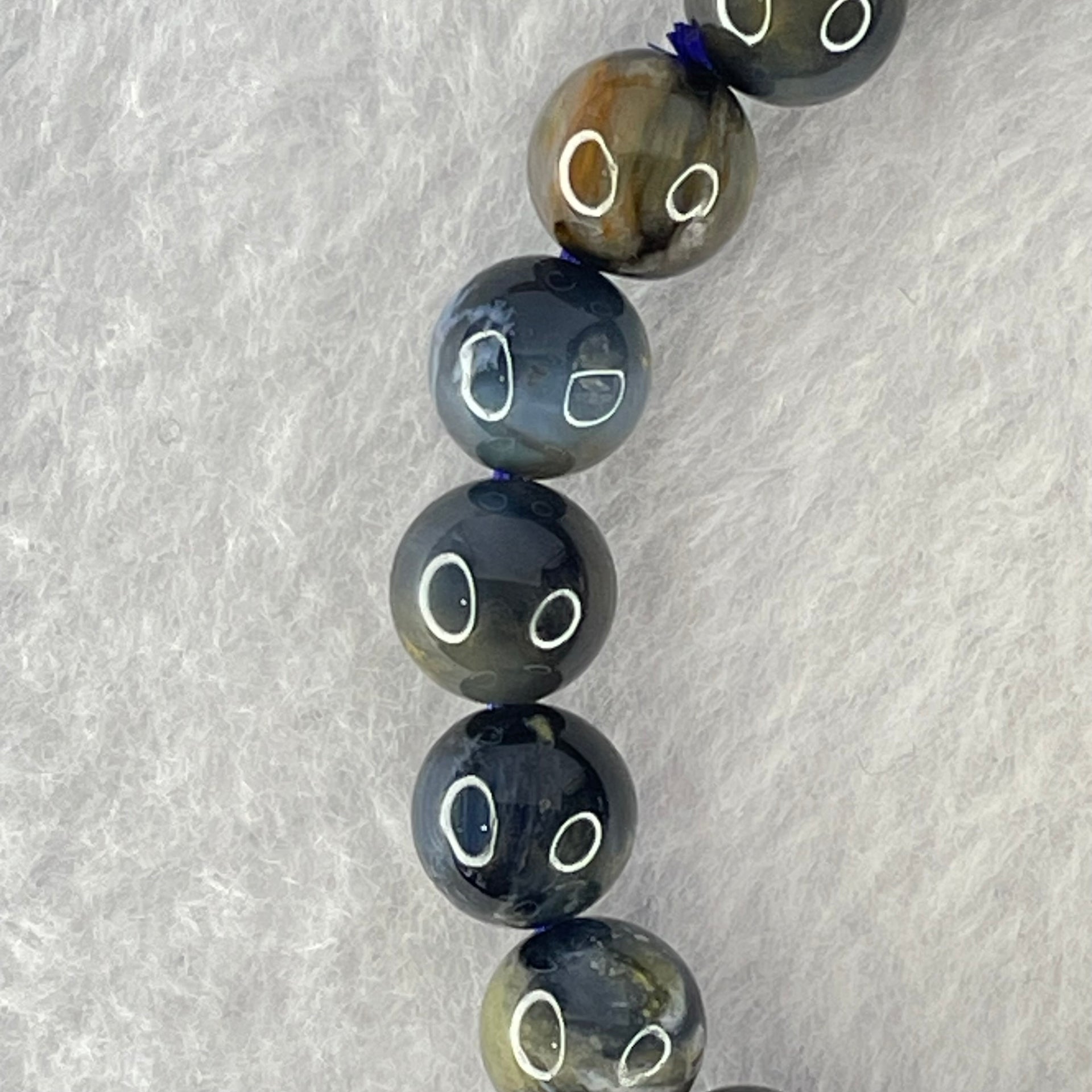 Good Grade Natural Petersite Beads Bracelet 19.05g 16cm 8.7mm 22 Beads - Huangs Jadeite and Jewelry Pte Ltd
