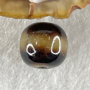Natural Powerful Tibetan Old Oily Agate 1 Line Dzi Bead Heavenly Master (Tian Zhu) 1.81g 10.0 by 10.9mm - Huangs Jadeite and Jewelry Pte Ltd