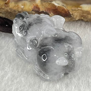 Type A Lavender with Wuji Black Patches Jadeite Male Pixiu Pendant 11.00g 26.0 by 17.7 by 12.8mm - Huangs Jadeite and Jewelry Pte Ltd