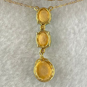 Type A Icy Apple Green Jadeite Cabouchons in 18K Yellow Gold Necklace each about 7.1 by 6.3 by 4.0mm 3.10g 39 or 42cm - Huangs Jadeite and Jewelry Pte Ltd