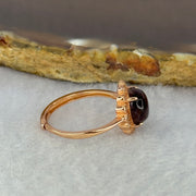 Good Grade Natural Auralite 23 in S925 Silver Rose Gold Color Ring (Adjustable Ring) 2.01g 8.0 by 4.5mm - Huangs Jadeite and Jewelry Pte Ltd