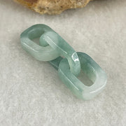 Type A Blueish Green with Faint White Jadeite Rolo Link Chain for Setting 2.57g 14.7 by 10.2 by 2.9mm - Huangs Jadeite and Jewelry Pte Ltd