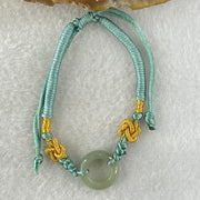 Type A Blueish Green Jadeite Ping An Kou String Bracelet 2.82g 15.2 by 5.1mm - Huangs Jadeite and Jewelry Pte Ltd