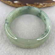 Certified Natural Type A Jelly Green & Green Piao Hua Jadeite Oval Bangle | (43.47g | 54.3mm Inner Diameter | 13.8mm x 6.6mm | Very Very Slight External Rough | Radiance, Steady Wealth "Zheng Cai" Anchor & Feng Shui Prosperity Catalyst) - Huangs Jadeite and Jewelry Pte Ltd