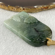 Natural Type A Light Green to Dark Green Jadeite People Seeking for Enlightenment Pendant 66.767g 64.1 by 39.0 by 11.0mm - Huangs Jadeite and Jewelry Pte Ltd