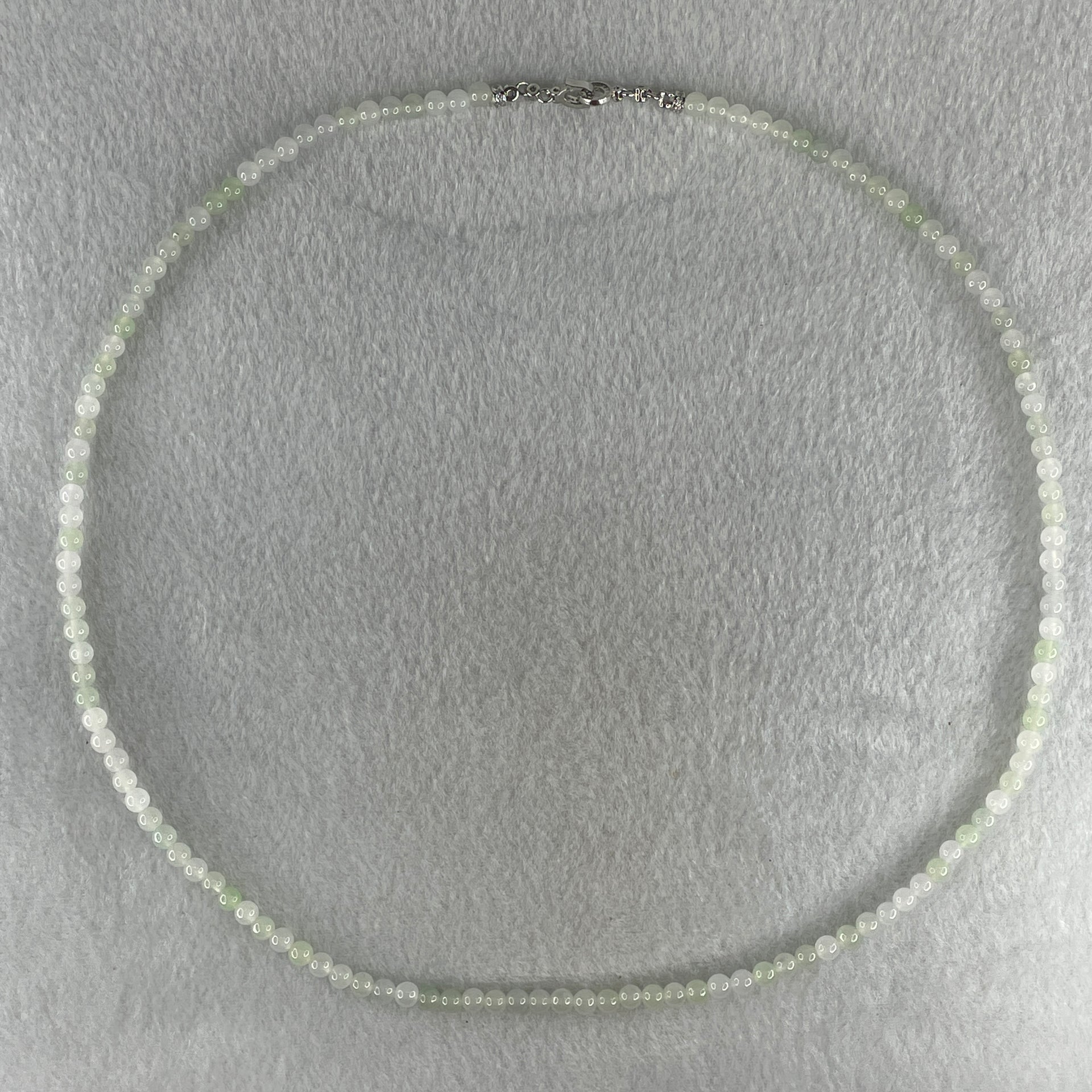 Natural Type A Icy Faint Green to White Jadeite Beads Necklace 26.313g 60cm 5.0mm 126 Beads - Huangs Jadeite and Jewelry Pte Ltd
