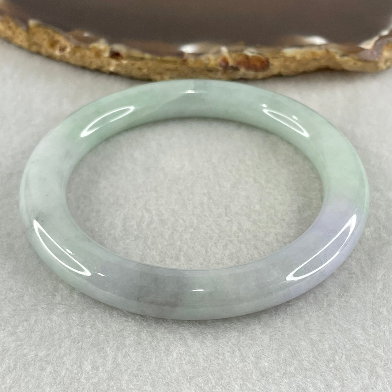 Type A Light Green with Lavender and Blueish Green Floral Piao Hua Jadeite Bangle 46.69g Inner Diameter 55.5mm 9.0 by 10.4mm (Internal Line) - Huangs Jadeite and Jewelry Pte Ltd