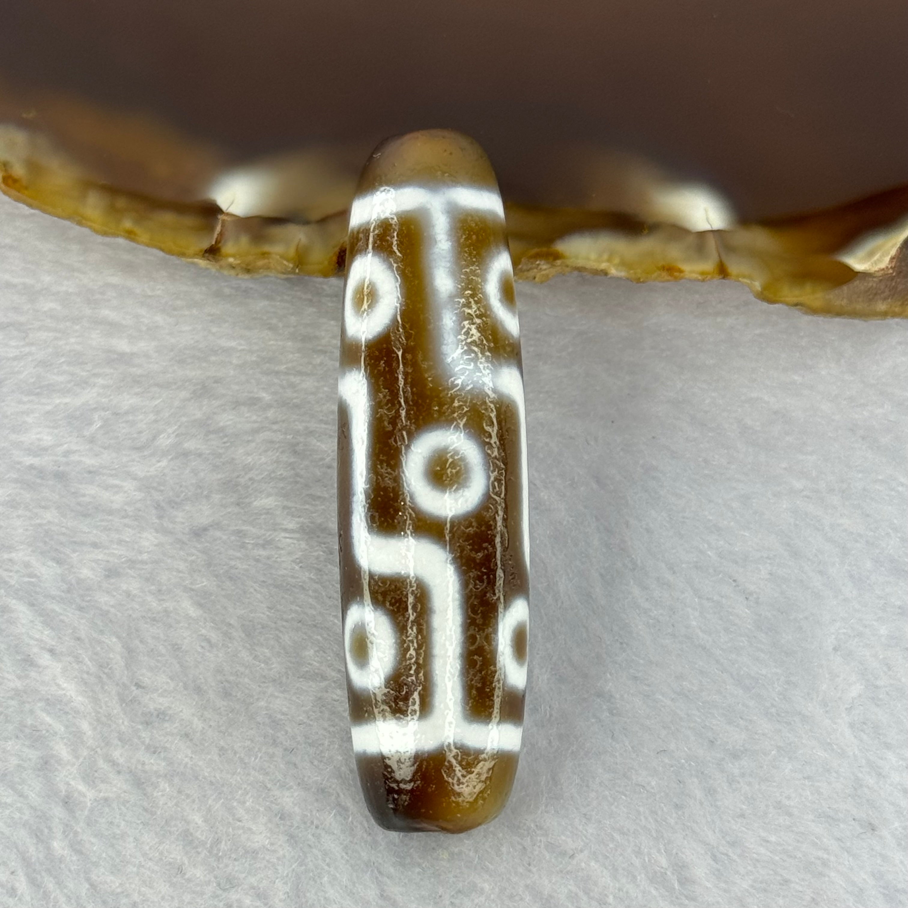 天然强力西藏老油性玛瑙九眼天珠天师（天珠）九眼天诛13.03 克