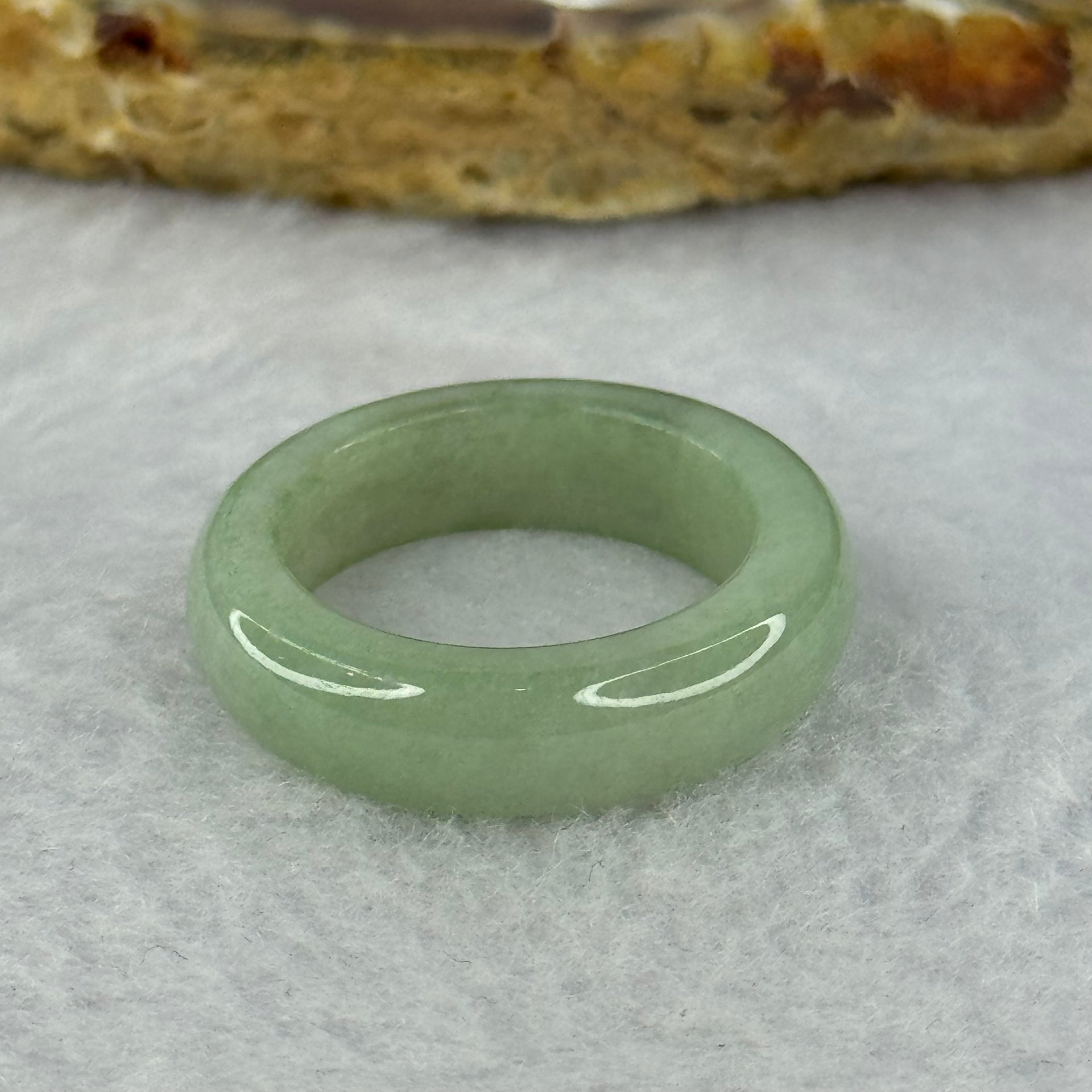 Type A Green Jadeite Ring 4.18g 6.3 by 3.9mm US7.25 HK16 - Huangs Jadeite and Jewelry Pte Ltd