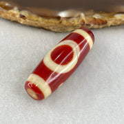 Natural Powerful Tibetan Old Oily Red White Agate One Eye Earth Element Dzi Bead Heavenly Master (Tian Zhu) 一眼土元素天珠 10.27g 37.8 by 13.2mm - Huangs Jadeite and Jewelry Pte Ltd
