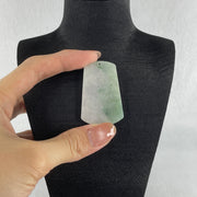 Natural Type A Faint Lavender with Green Jadeite Wu Shi Pai Pendant | Peace Plaque Talisman (14.38g | 45.9 x 29.5 x 3.9mm | Slight Rough) - Huangs Jadeite and Jewelry Pte Ltd
