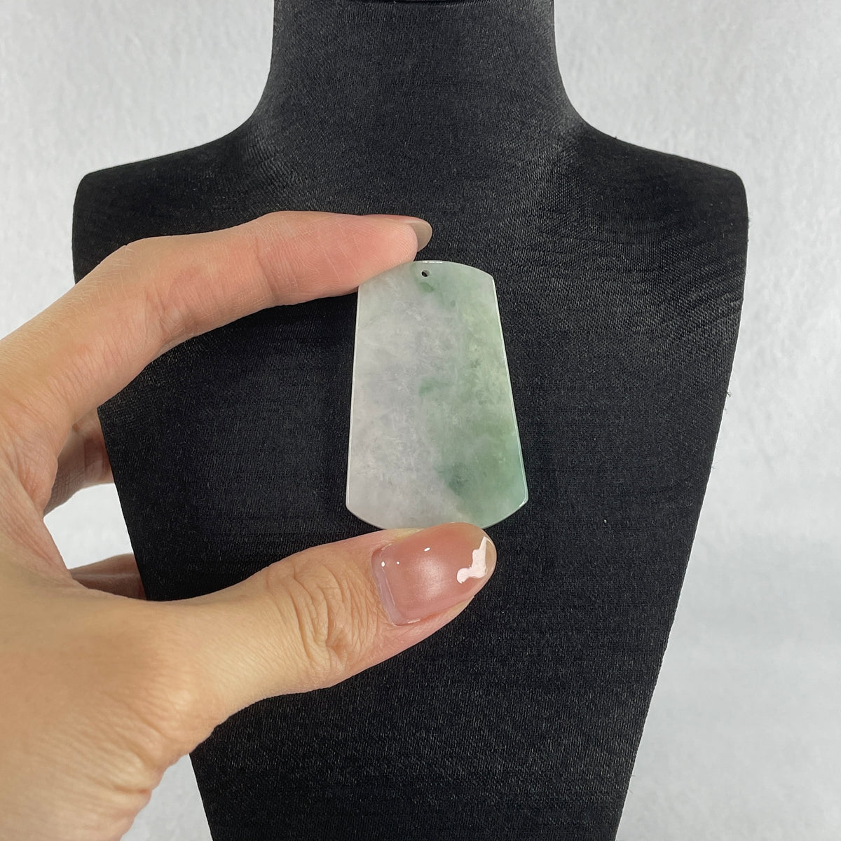 Natural Type A Faint Lavender with Green Jadeite Wu Shi Pai Pendant | Peace Plaque Talisman (14.38g | 45.9 x 29.5 x 3.9mm | Slight Rough) - Huangs Jadeite and Jewelry Pte Ltd