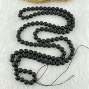 Natural Matt Black Gold King Amber Beads Necklace 天然黑金翁王琥珀手链 18.18g 68cm 8.2mm 1 Bead 6.8mm 106 Beads - Huangs Jadeite and Jewelry Pte Ltd