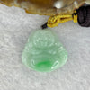 Type A Light Green with Apple Green Patch Milo Buddha Pendent 6.43g 24.8 by 26.3 by 5.9mm - Huangs Jadeite and Jewelry Pte Ltd