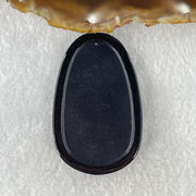 Type A Opaque to Partial Translucent Black Omphacite Jadeite Amitabha Buddha Pendant Dog and Boar Pig Zodiac Guardian 15.85g 51.9 by 33.2 by 7.6mm - Huangs Jadeite and Jewelry Pte Ltd