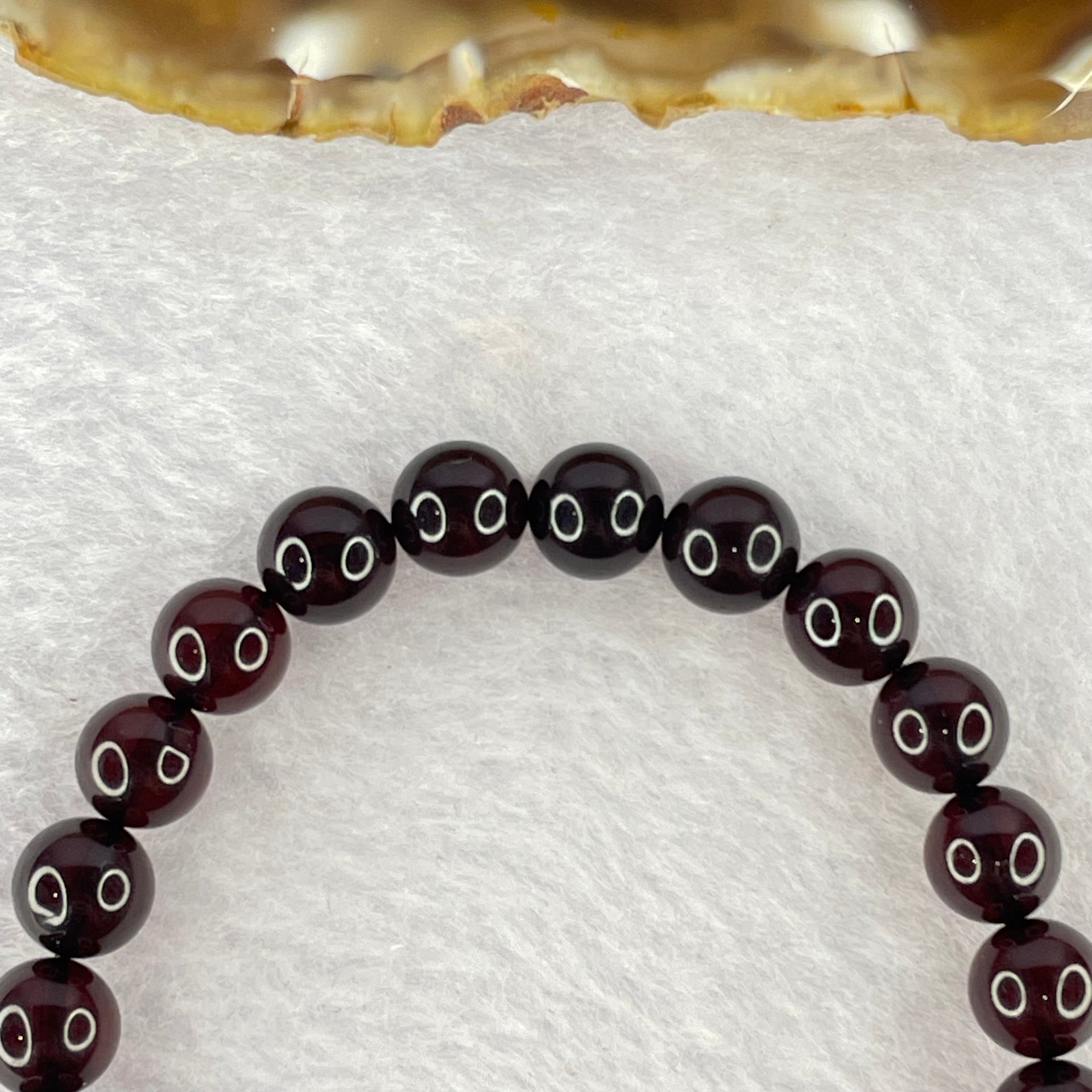 Natural Dark Red Blood Amber Beads Bracelet 天然血珀手链 6.83g 16cm 8.2mm 23 Beads - Huangs Jadeite and Jewelry Pte Ltd
