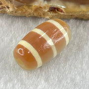 Natural Powerful Tibetan Old Oily Agate 3-Lines Dzi Bead Heavenly Master (Tian Zhu) 三行天诛 3.01g 18.3 by 10.4mm - Huangs Jadeite and Jewelry Pte Ltd