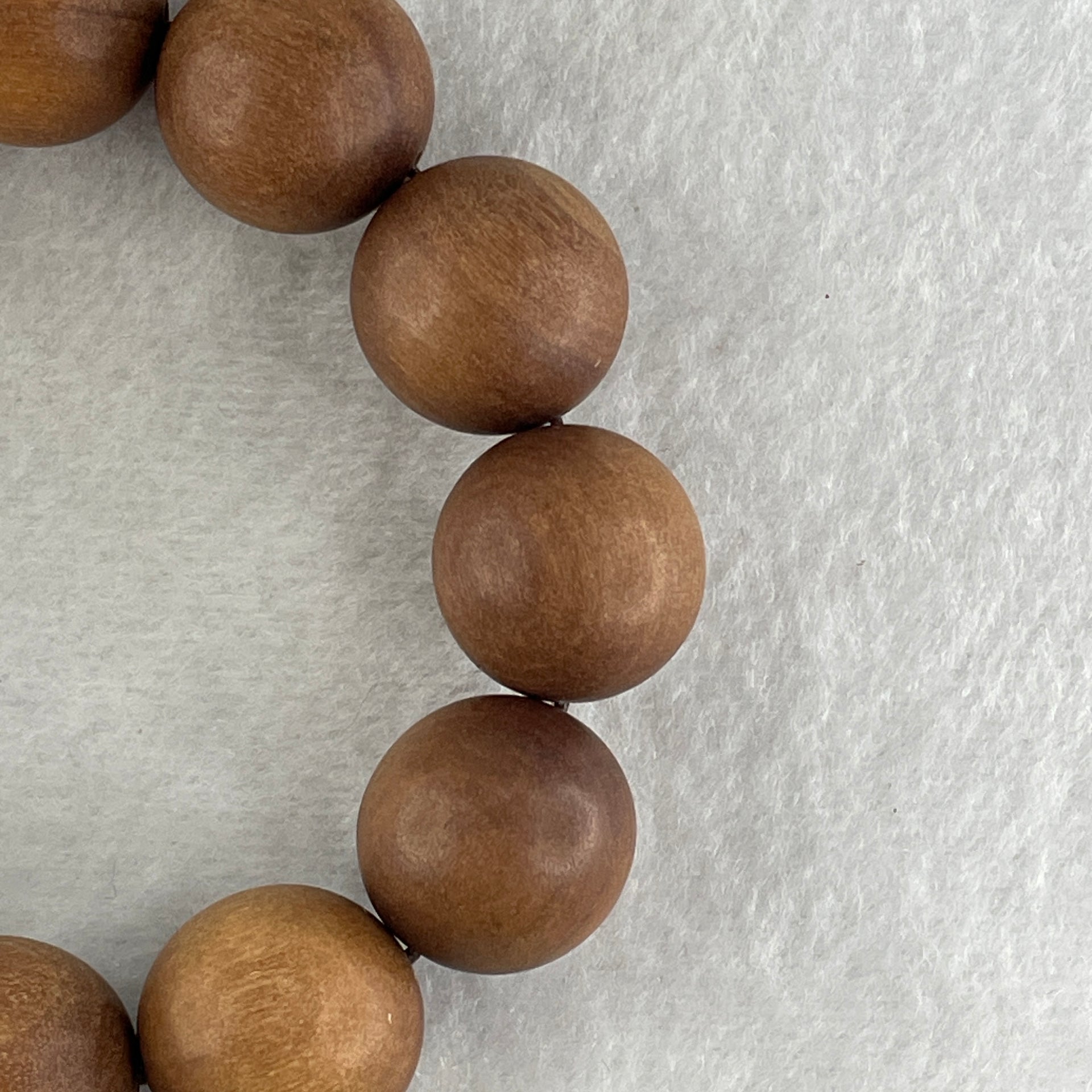 Certified Natural Sandalwood Beads Bracelet 52.52g 18cm 20.0mm 12Beads - Huangs Jadeite and Jewelry Pte Ltd