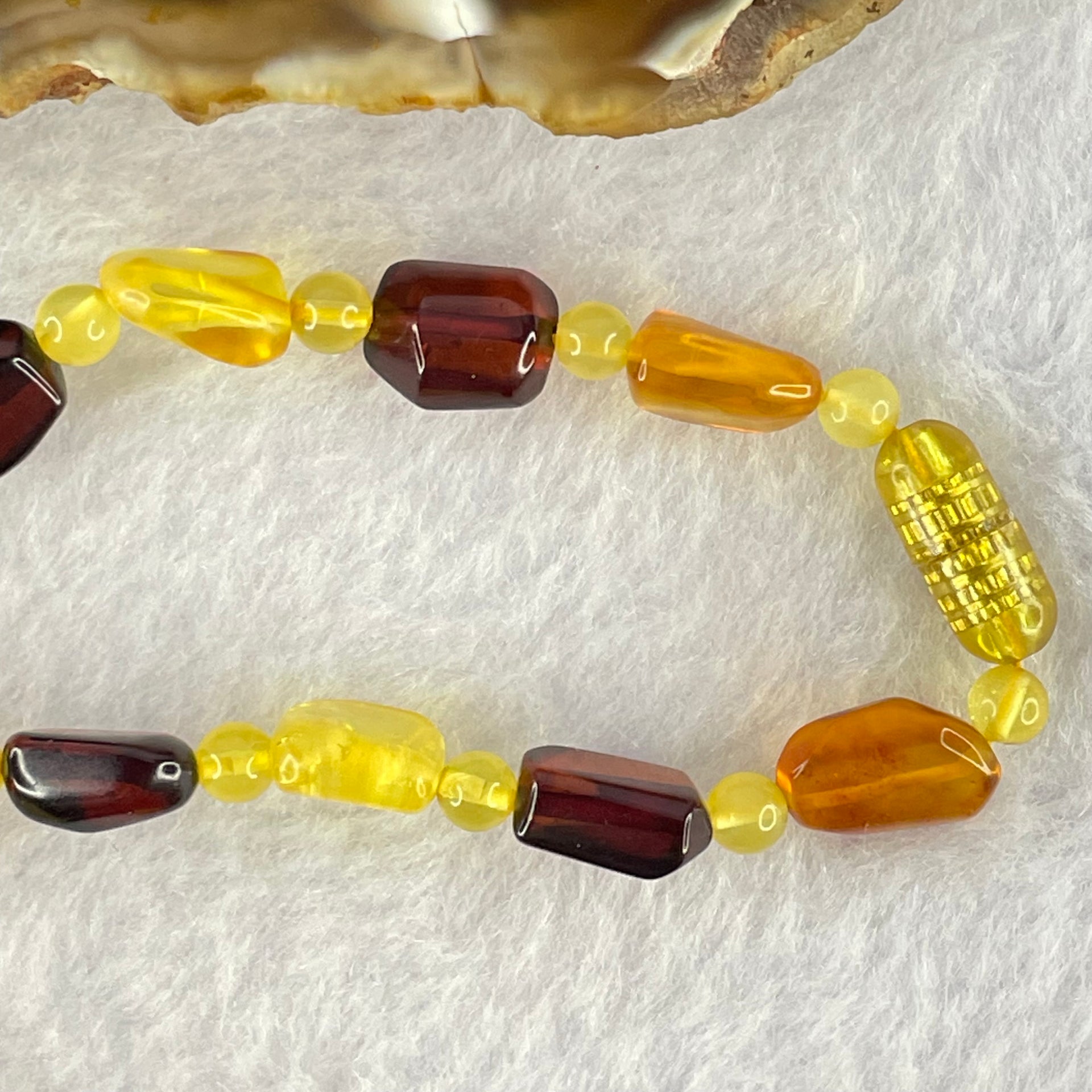 Natural Mixed Color Amber Beads Necklaces 15.42g 62cm 16.0 by 9.9 by 5.2mm, 9.9 by 7.2 by 4.6mm 39 Odd shape pieces - Huangs Jadeite and Jewelry Pte Ltd