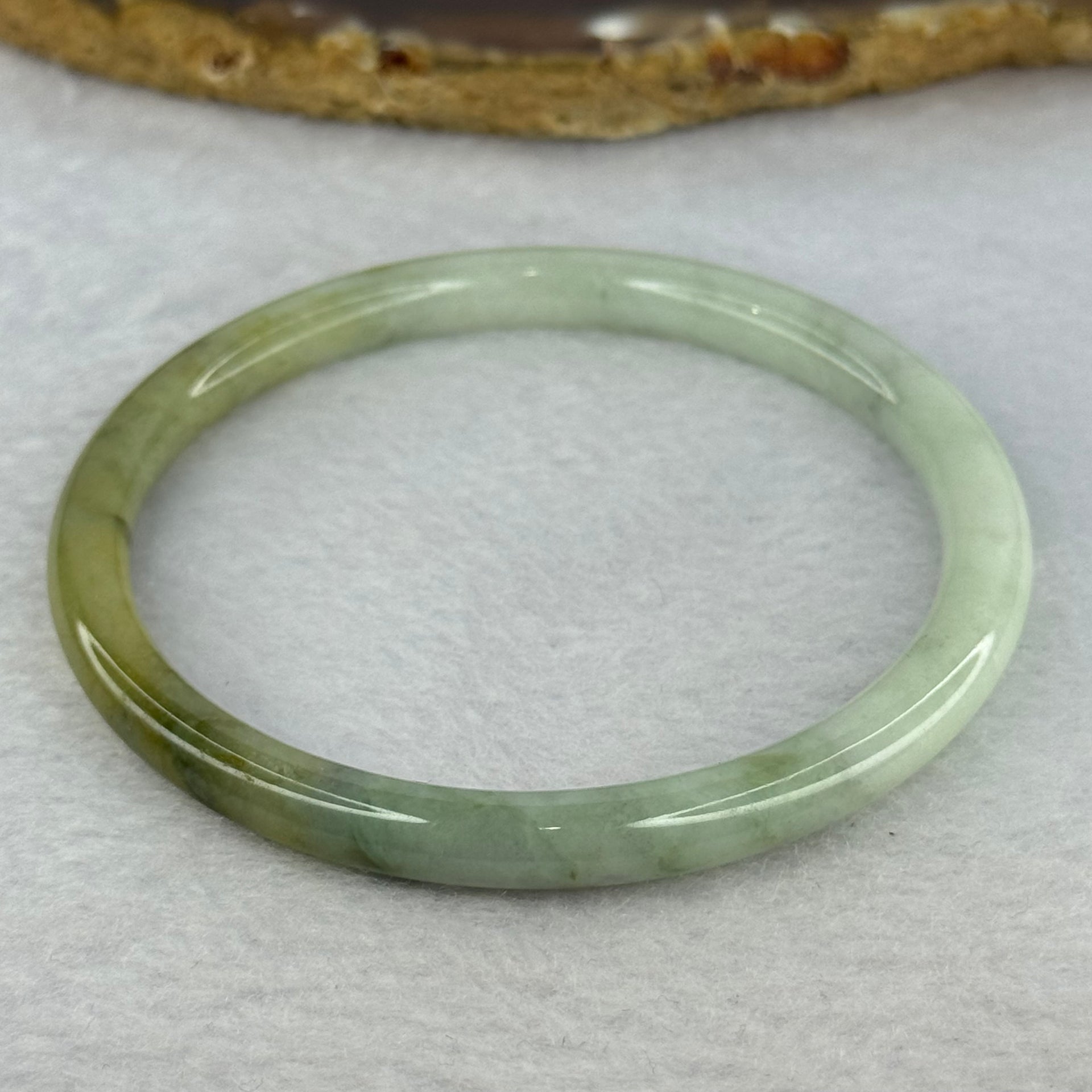 Type A Light Green and Spicy Green and Yellow Jadeite Bangle 20.99g Internal Diameter 58.9mm 6.3 by 6.6mm (Very Slight Internal Line) - Huangs Jadeite and Jewelry Pte Ltd