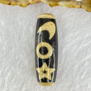 Natural Powerful Tibetan Old Oily Agate Cai Shen with Moon Sun Star Dzi Bead Heavenly Master (Tian Zhu) 财神长天珠 9.09g 37.5 by 12.6mm - Huangs Jadeite and Jewelry Pte Ltd