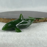 Natural Dark Green Serpentine Killer Whale Display 53.7g 106.0 by 43.0 by 34.0mm - Huangs Jadeite and Jewelry Pte Ltd