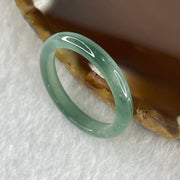 Natural Type A Semi Icy Blueish Green Jadeite Ring 1.33g 3.4 by 2.5 US7.3 HK16 (Close to Perfect) - Huangs Jadeite and Jewelry Pte Ltd