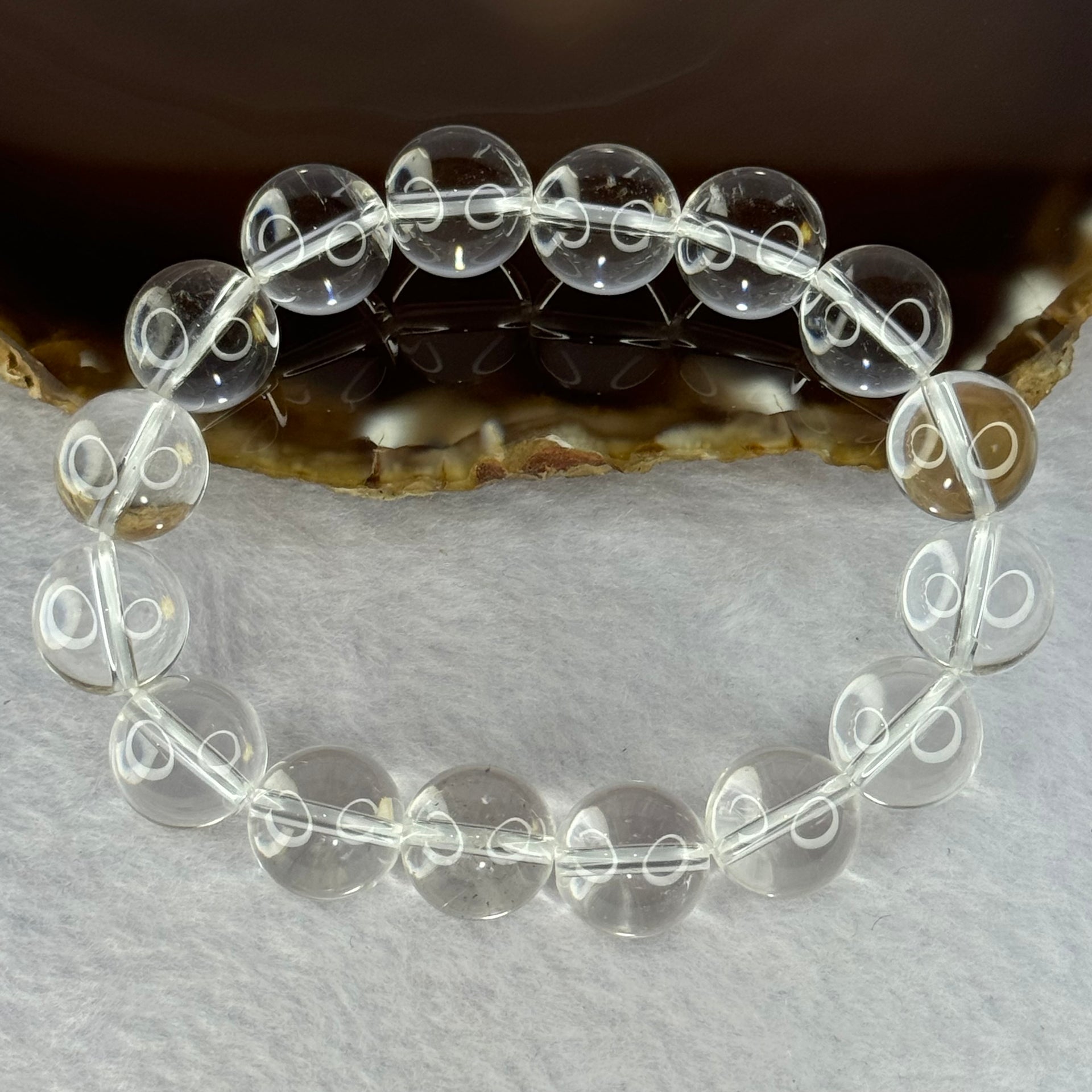 Natural Clear Quartz Beads Bracelet 天然白水晶手链 45.93g 17.5cm 12.9mm 16 Beads - Huangs Jadeite and Jewelry Pte Ltd