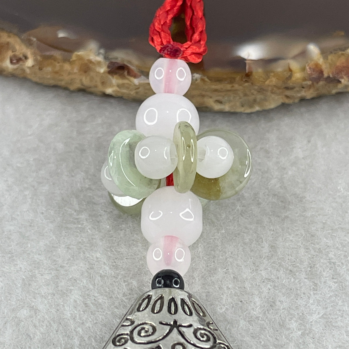Natural Type A Semi-Icy Green with Yellow Jadeite Mini Ping An Kou Charm Display Set | Peace Discs & Wealth Talismans (7.53g Total | 9.1 x 2.1mm 5 Pingankou) - Huangs Jadeite and Jewelry Pte Ltd