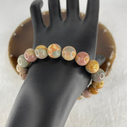 Certified Natural Alashan Agate Pink Beads Bracelet 30.49g 16.5cm 11.1mm 19Beads - Huangs Jadeite and Jewelry Pte Ltd