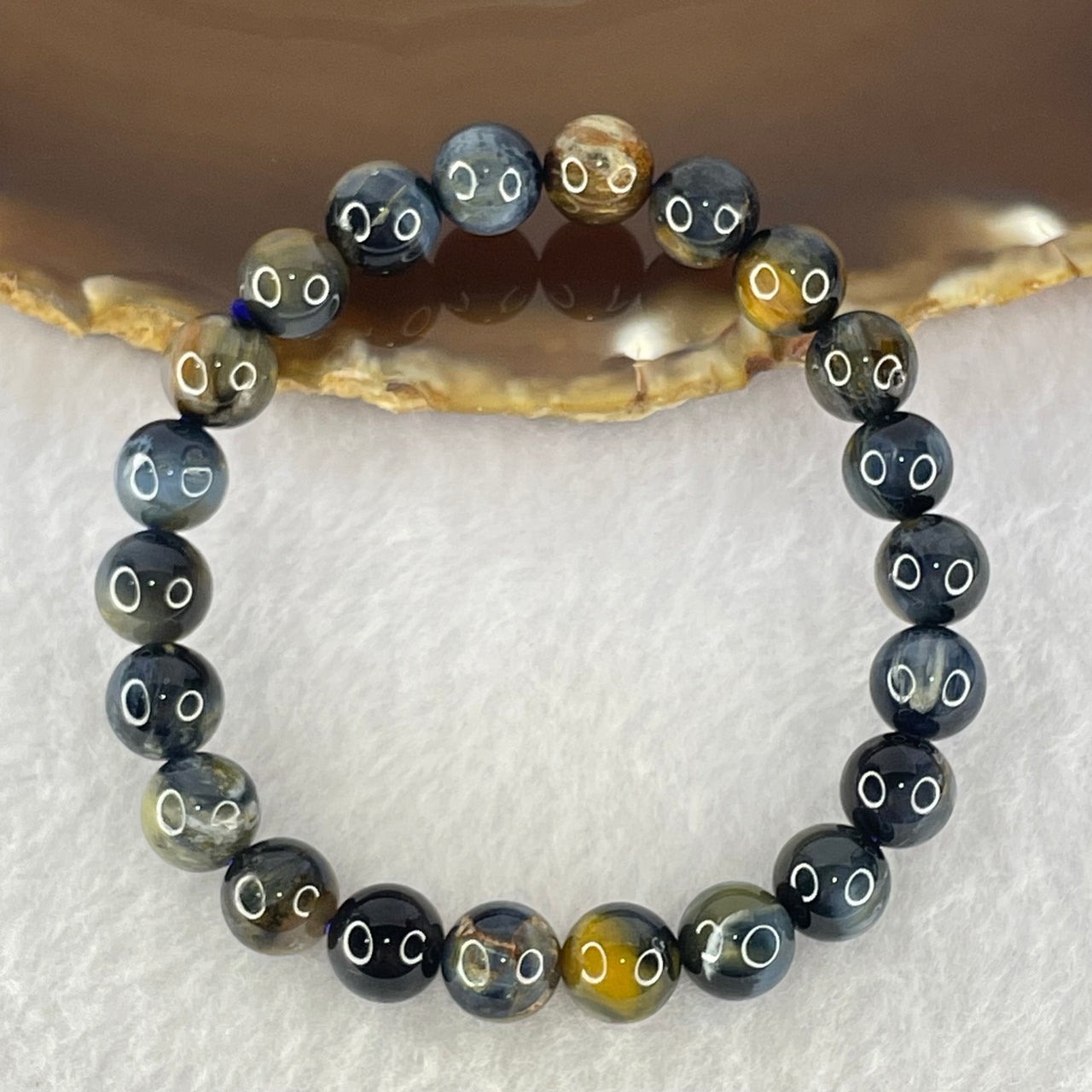 Good Grade Natural Petersite Beads Bracelet 19.05g 16cm 8.7mm 22 Beads - Huangs Jadeite and Jewelry Pte Ltd