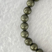 Natural Pyrite Beads Bracelet 天然黄铁矿手链 15.64g 13cm 6.4mm 25 Beads - Huangs Jadeite and Jewelry Pte Ltd