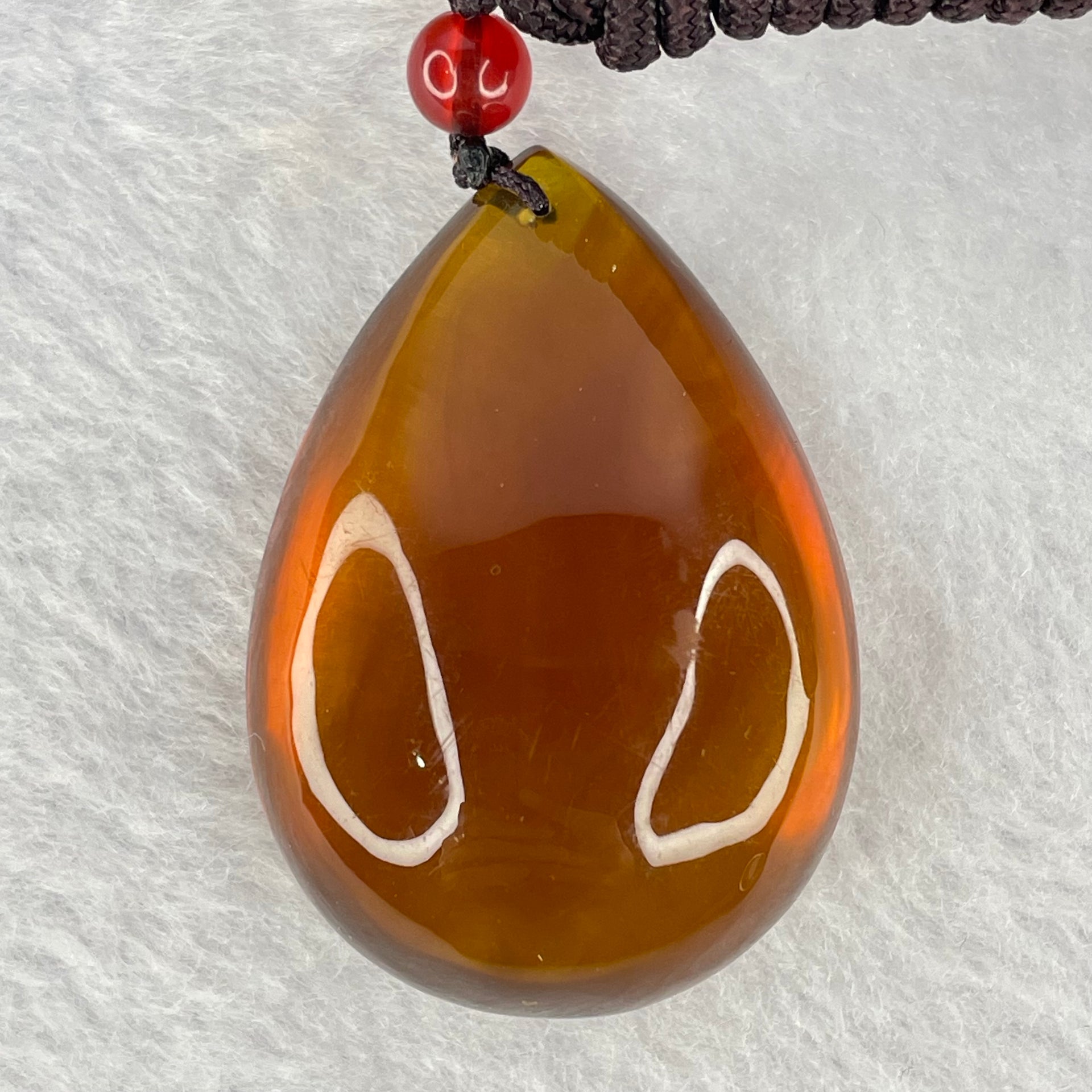 Natural Cognac Amber Teardrop Shaped Pendent 11.85g 42.1 by 29.5 by 16.5mm - Huangs Jadeite and Jewelry Pte Ltd