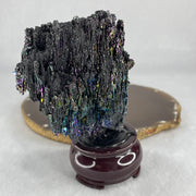 Natural-Black-Moissanite-Rough-Display-with-Wooden-Stand-206.78g-80.0-by-62.0-by-119.5mm