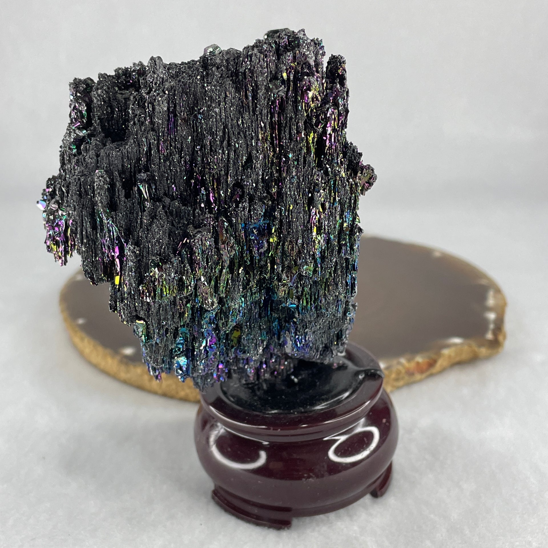 Natural-Black-Moissanite-Rough-Display-with-Wooden-Stand-206.78g-80.0-by-62.0-by-119.5mm