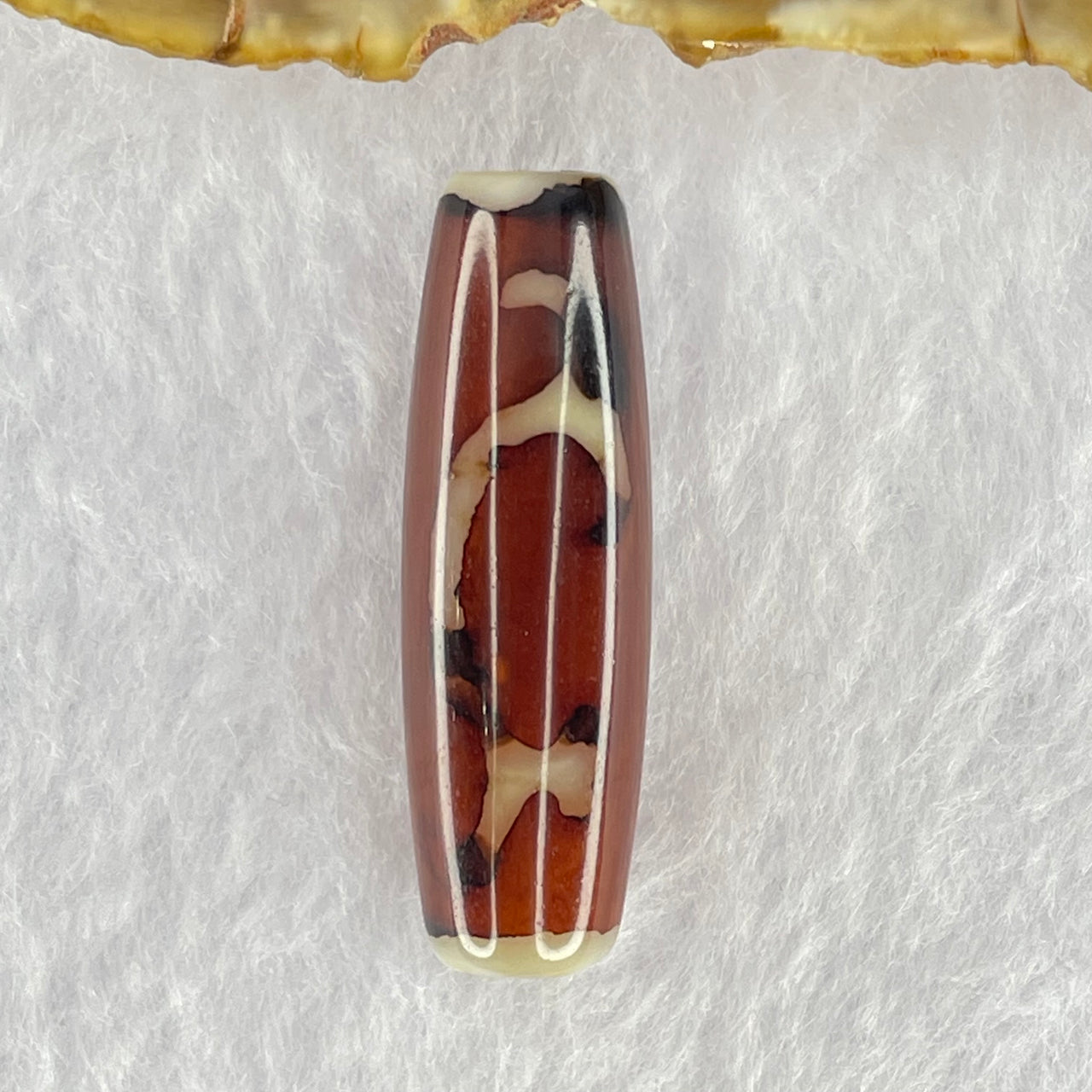 Natural Powerful Tibetan Old Oily Agate Ruyi Dzi Bead Heavenly Master (Tian Zhu) 如意天珠 8.46g 37.7 by 12.0mm - Huangs Jadeite and Jewelry Pte Ltd