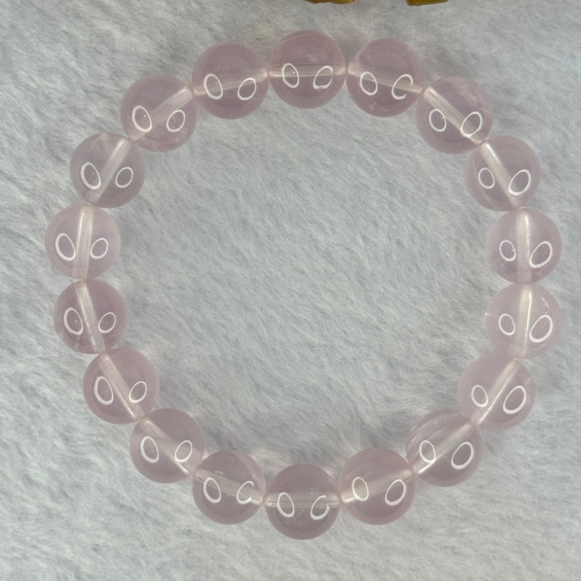 Natural Rose Quartz Beads Bracelet 天然玫瑰石英珠手链 34.47g 17cm 11.4mm 18 Beads - Huangs Jadeite and Jewelry Pte Ltd