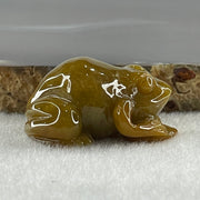 Natural Type A Yellow Jadeite Frog Pendant Charm 18.93g 31.7 by 26.4 by 16.9mm - Huangs Jadeite and Jewelry Pte Ltd