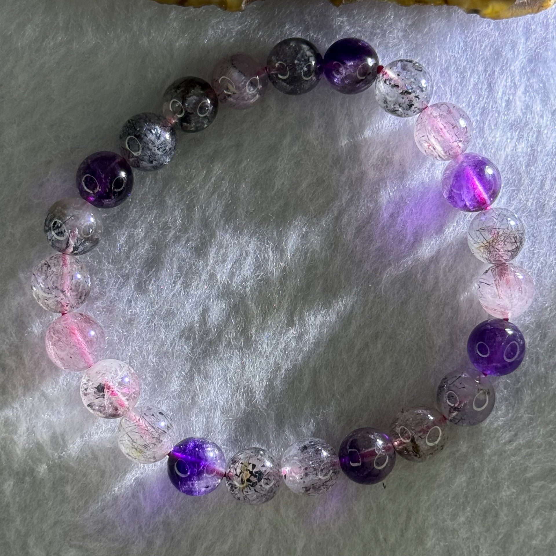 Natural Super 7 Beads Bracelet 17.50g 15.5cm 8.5mm 23 Beads - Huangs Jadeite and Jewelry Pte Ltd