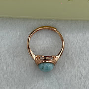 Natural Larimar in S925 Silver Rose Gold Color Ring (Adjustable Size) 2.56g 9.7 by 7.9 by 4.2mm - Huangs Jadeite and Jewelry Pte Ltd