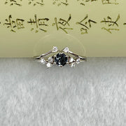 Blueish Green Cubic Zirconia in S925 Sliver Ring (Adjustable Size) 1.81g 6.8 by 4.9 by 3.8mm - Huangs Jadeite and Jewelry Pte Ltd