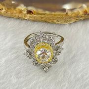 Colourless Cubic Zirconia with Crystals in AU750 Plated In Sliver Ring (Adjustable Size) 3.81g 8.5 by 6.7mm - Huangs Jadeite and Jewelry Pte Ltd