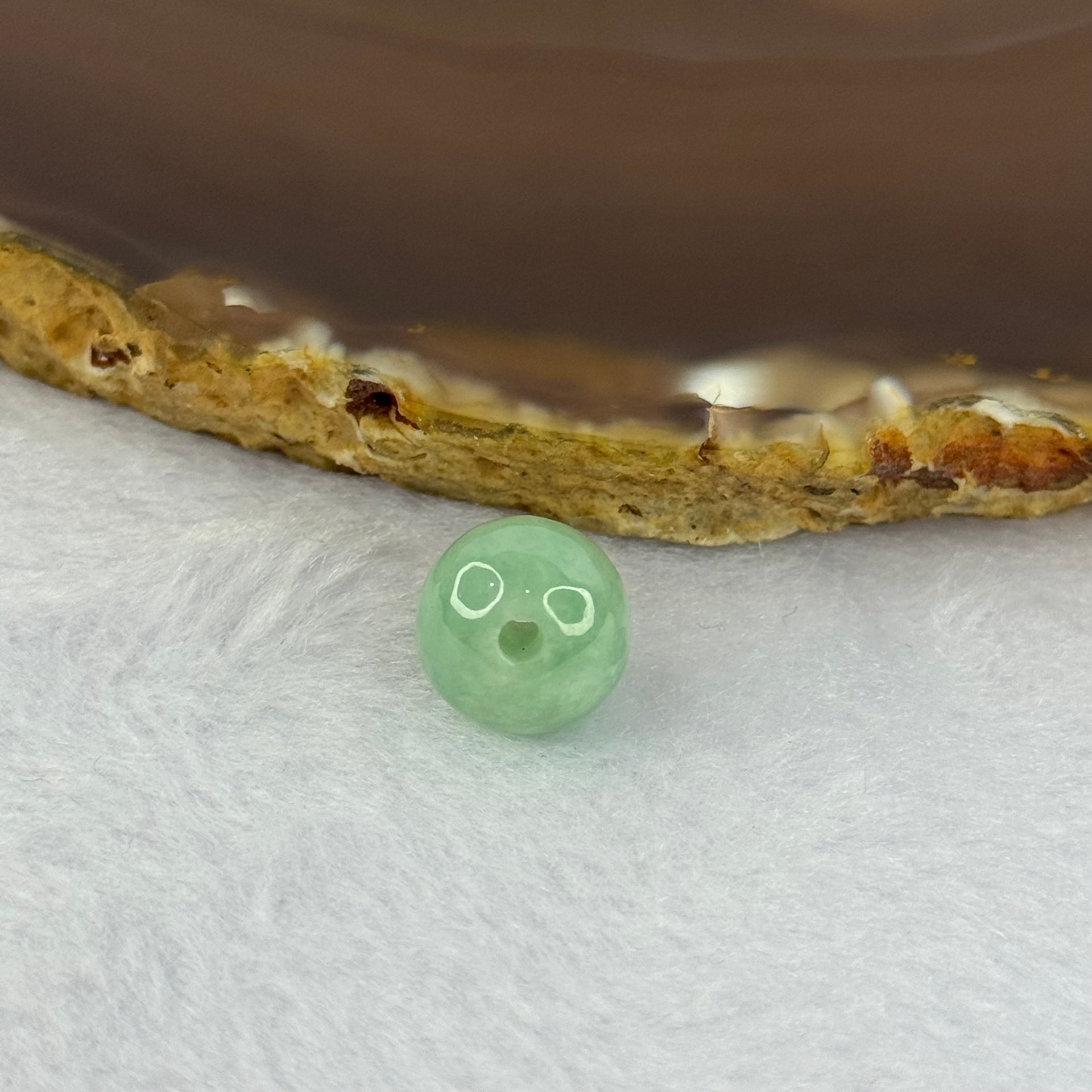 Type A Apple Green Jadeite Bead for Bracelet/Necklace/Earrings/ Ring 2.27g 11.2mm - Huangs Jadeite and Jewelry Pte Ltd