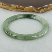 Type A Green with Dark Green  Piao Hua Jadeite Bangle Internal Diameter 51.0mm 25.68g 6.3 by 8.2mm (Slight Internal Line) - Huangs Jadeite and Jewelry Pte Ltd