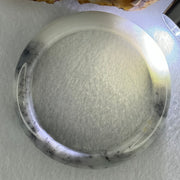 Type A Jadeite Faint Green Wuji Grey Piao Hua Bangle Internal Diameter 56.7mm 77.66g 16.7 by 8.8mm (Close to Perfect) - Huangs Jadeite and Jewelry Pte Ltd