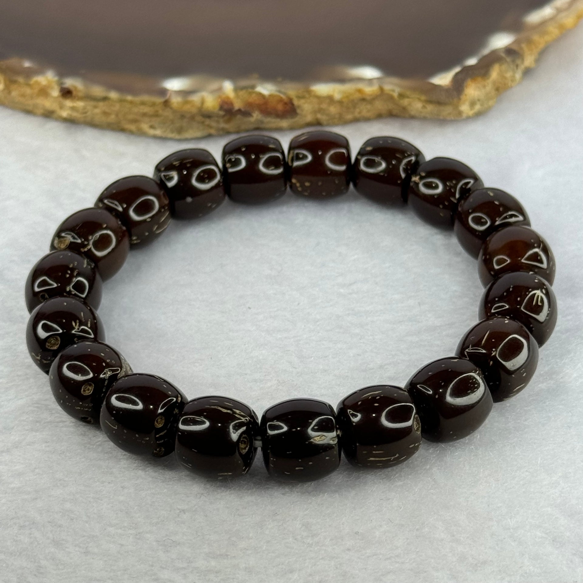 Old Bodhi Seed Beads Bracelet 紫金鼠手链 18.13g 18.5cm 11.1mm 19 Beads - Huangs Jadeite and Jewelry Pte Ltd